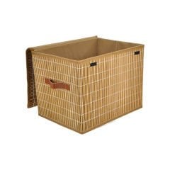 Katlanır Kapaklı Bambu Sepet - 41x31x31