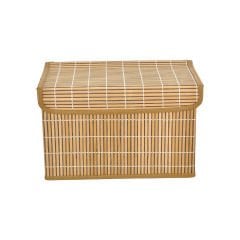 Katlanır Kapaklı Bambu Sepet - 32x21x20