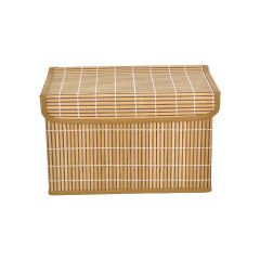 Katlanır Kapaklı Bambu Sepet - 32x21x20