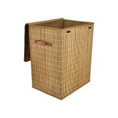Katlanır Kapaklı Bambu Sepet - 40x30x50