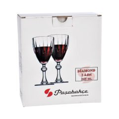 2'li Ayaklı Cam Bardak - Diamond - 190 cc