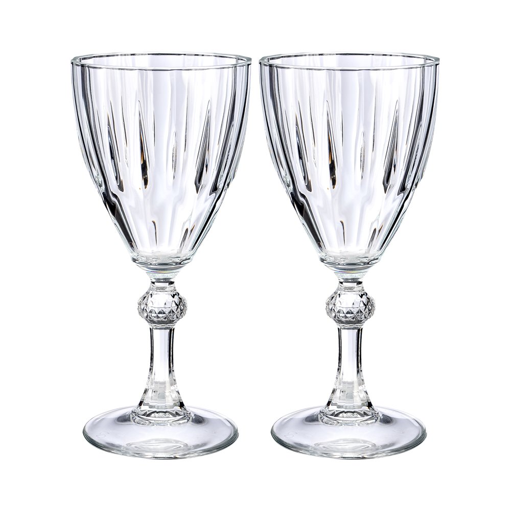 2'li Ayaklı Cam Bardak - Diamond - 190 cc