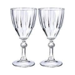 2'li Ayaklı Cam Bardak - Diamond - 190 cc