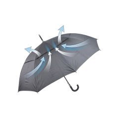 Çift Katmanlı Otomatik Siyah Baston Şemsiye - Vale Şemsiyesi
