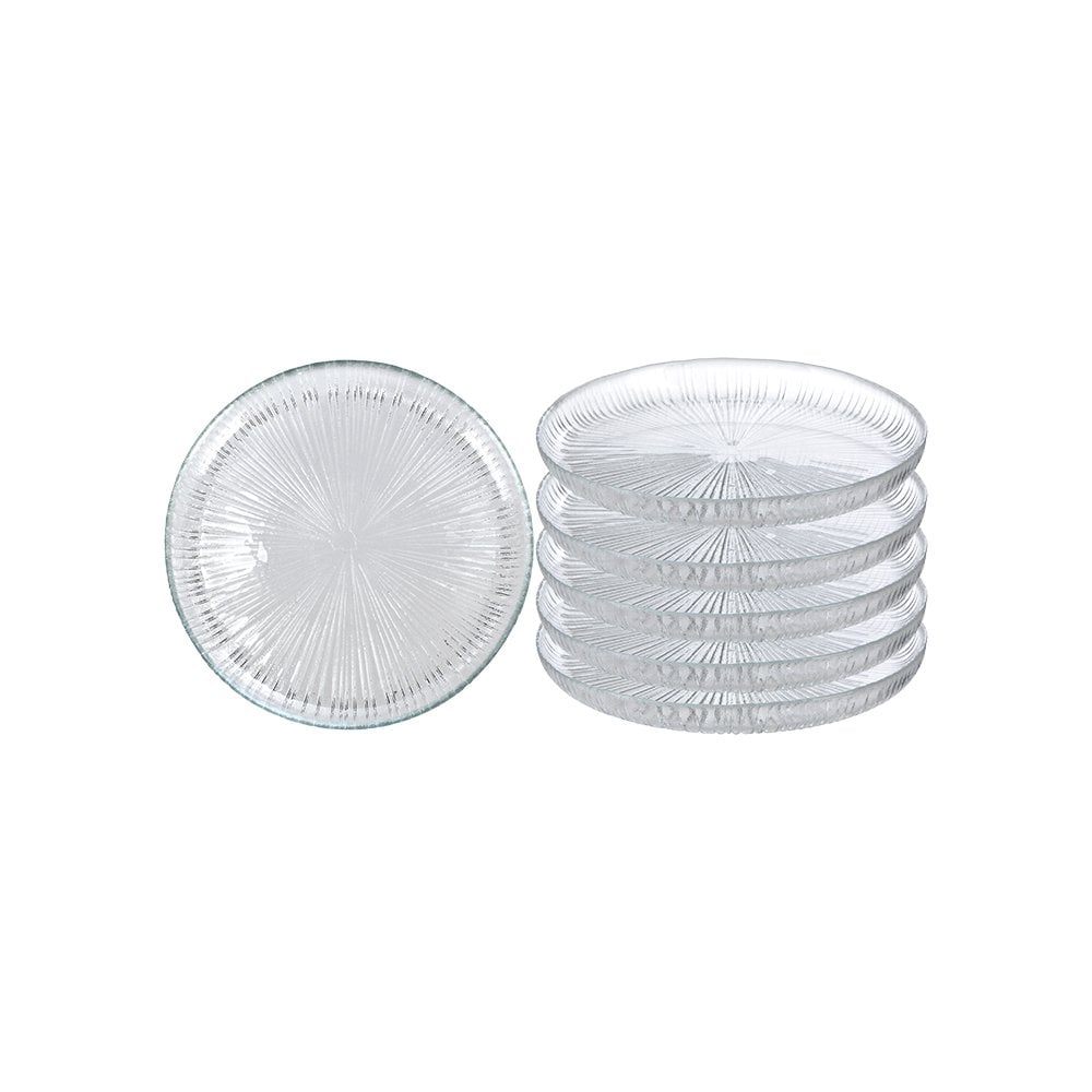 6'lı Cam Pasta Tabağı - 16 cm