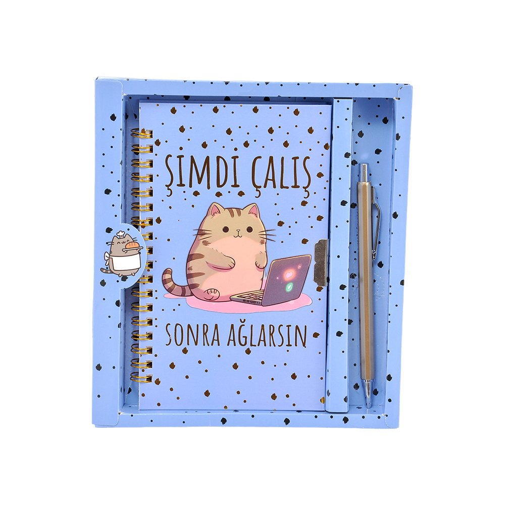 Hatıra Defteri Kilitli Kalemli Desen 1