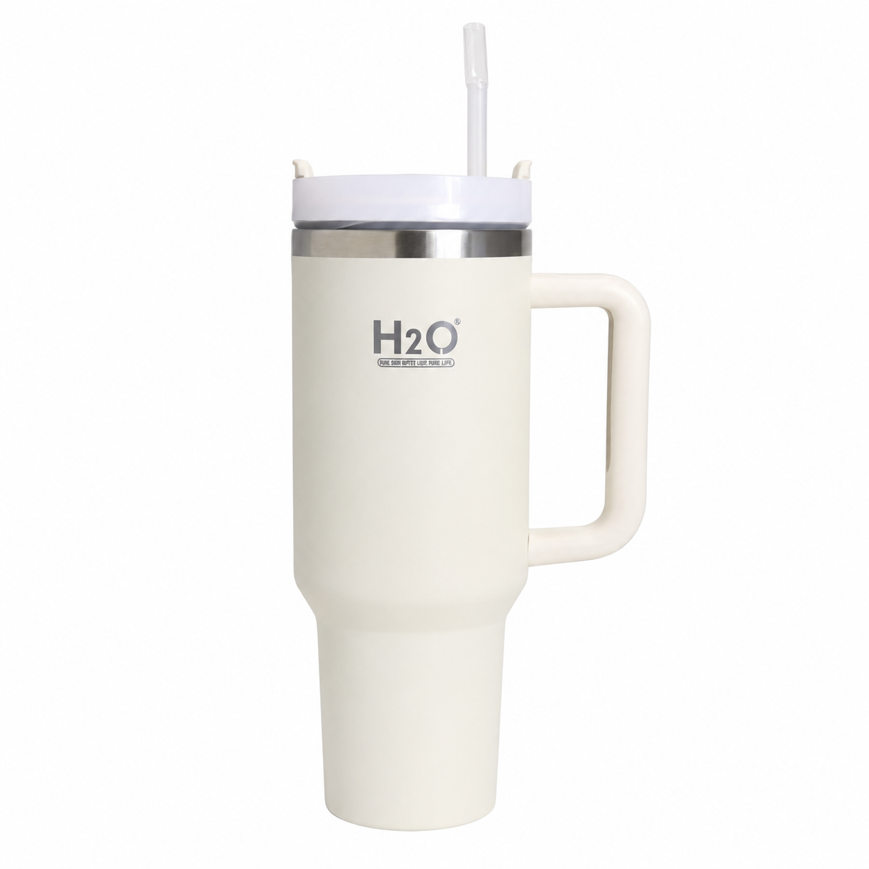 Pipetli Çelik Termos Kupa - 1.2 L Krem