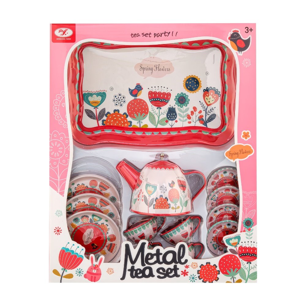 15 Parça Metal Çay Seti