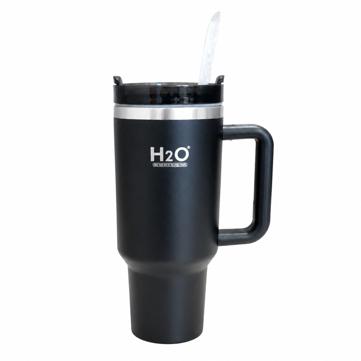 Pipetli Çelik Termos Kupa - 1.2 L Siyah