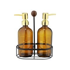 2'li Standlı Cam Sıvı Sabunluk - 500 ml
