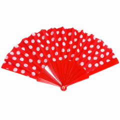 Puantiyeli Yelpaze - 23 cm Kırmızı