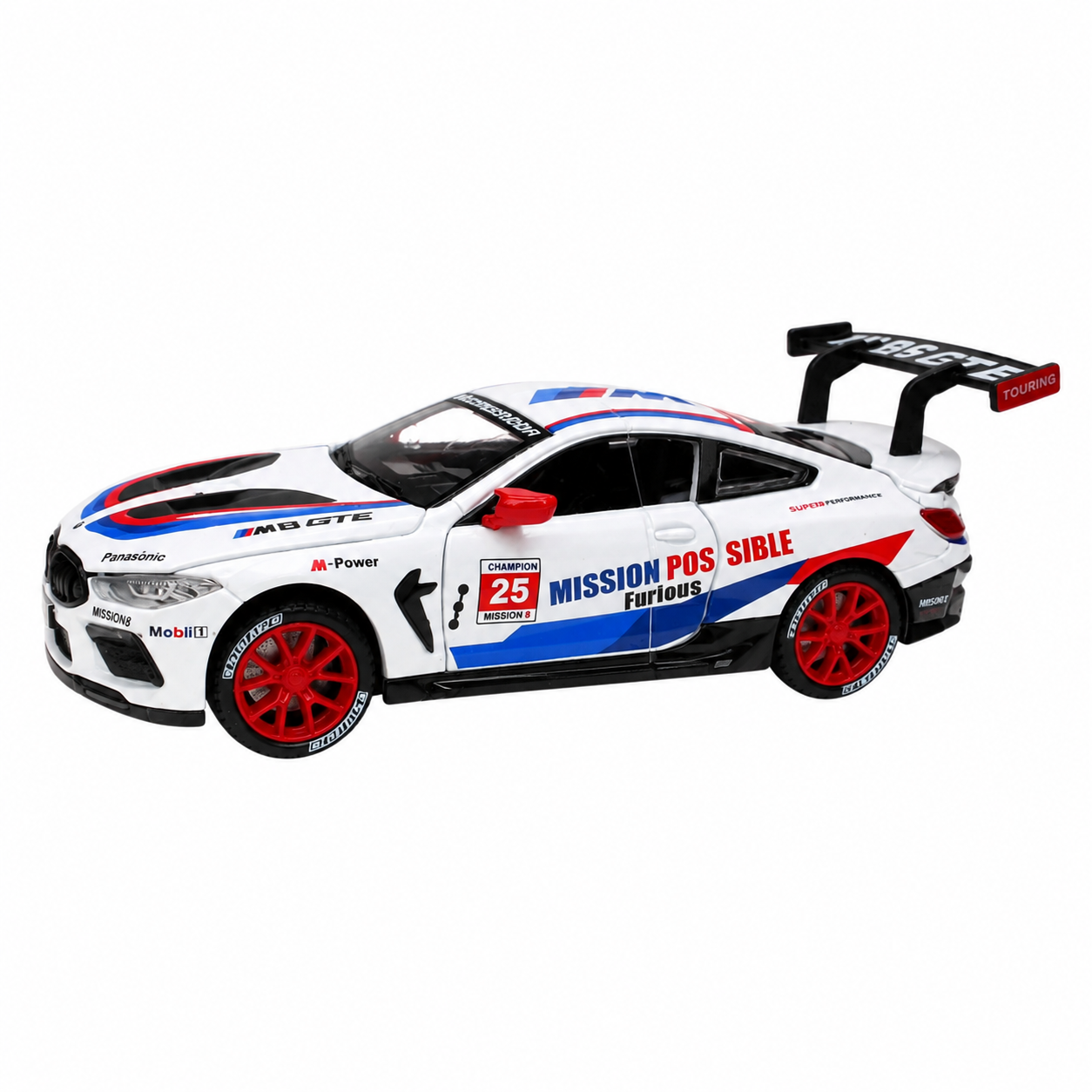 Sesli Işıklı Açılır Kapılı Metal Model Araba - 1:24