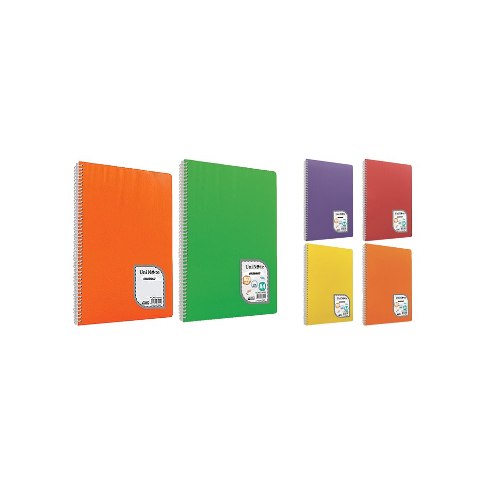 Spiralli 120 Yaprak PP Kapak A4 Defter Kareli