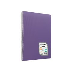Spiralli 120 Yaprak PP Kapak A4 Defter Kareli Mor