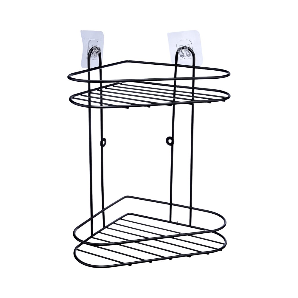 2 Katlı Yapışkanlı Metal Banya Köşe Rafı