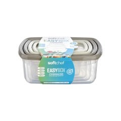 Easy Box 4'lü Dikdörtgen Saklama Kabı