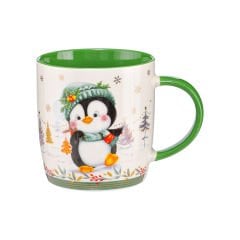 Yılbaşı Kağıtlı Porselen Kupa - 360 ml