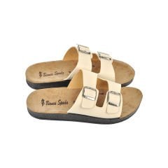 Çift Bantlı Tokalı Kadın Terlik