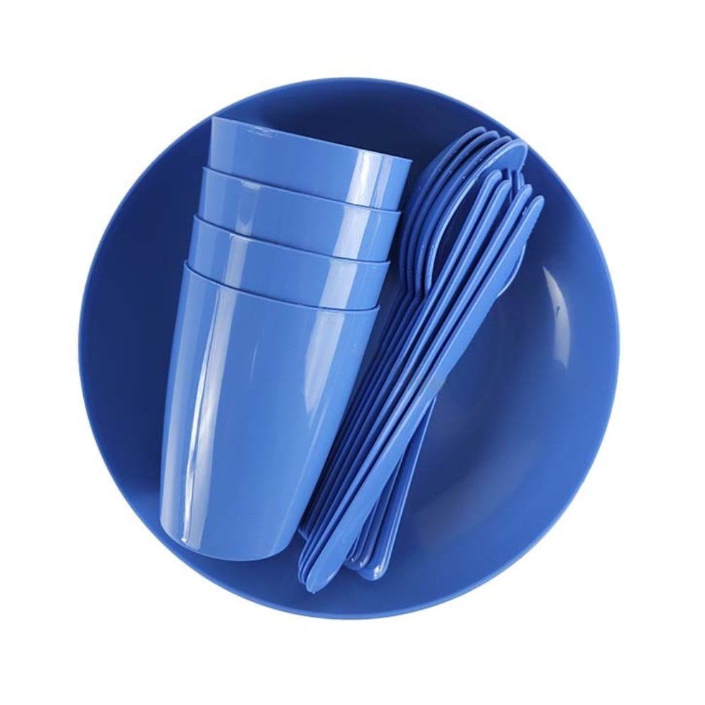 Plastik Piknik Seti - 20 Parça Mavi