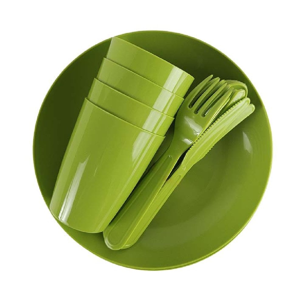 Plastik Piknik Seti - 20 Parça Yeşil
