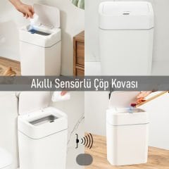 Sensörlü - Otomatik Açılıp Kapanan Çöp Kovası - 18 Litre - Follow Me