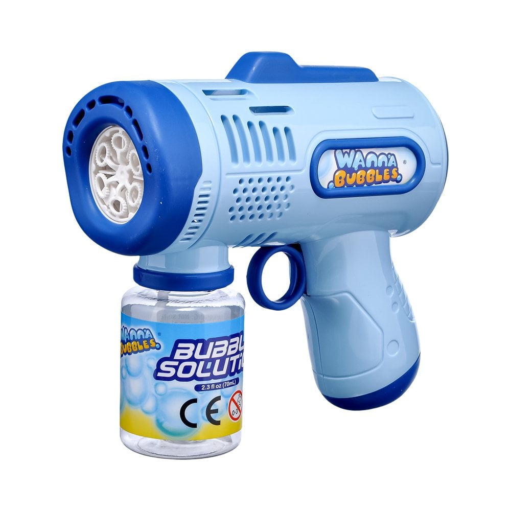 Işıklı Pilli Bubble Köpük Tabancası - Wanna Bubbles Mavi