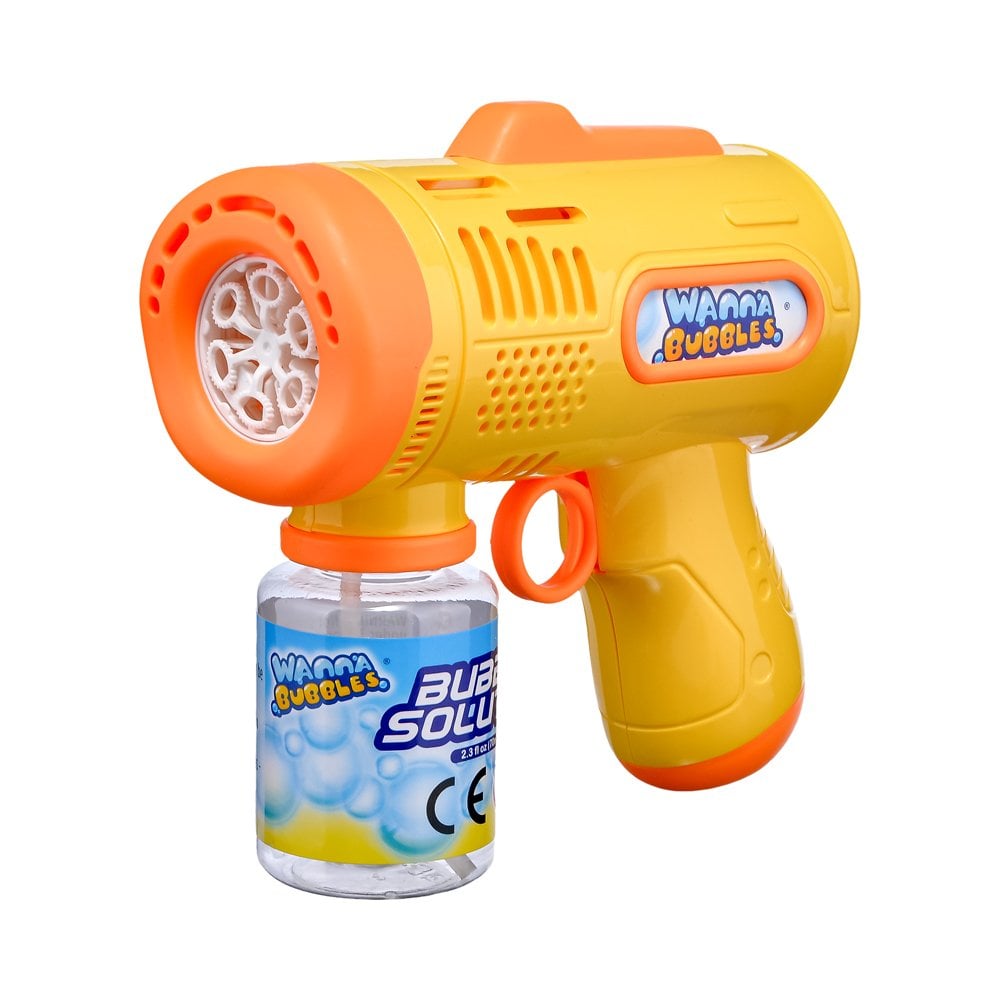 Işıklı Pilli Bubble Köpük Tabancası - Wanna Bubbles Sarı