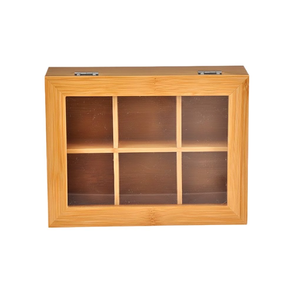 6 Bölmeli Bambu Çay Kutusu - 21x16x7,5