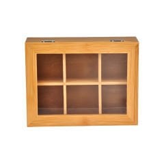 6 Bölmeli Bambu Çay Kutusu - 21x16x7,5