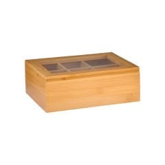 6 Bölmeli Bambu Çay Kutusu - 21x16x7,5