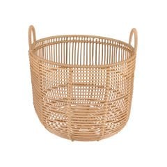 Hasır Görünümlü Yuvarlak Plastik Sepet