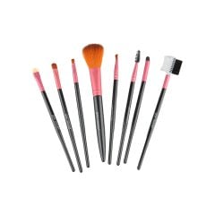 8 Parça Makyaj Fırça Seti Pembe