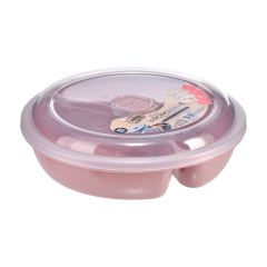 3 Bölmeli Plastik Saklama Kabı - 1,1 Litre Pembe