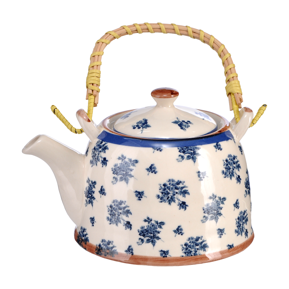 Bambu Kulplu Porselen Demlik - 800 ml