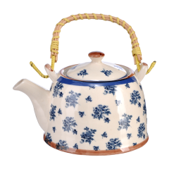 Bambu Kulplu Porselen Demlik - 800 ml