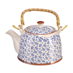 Bambu Kulplu Porselen Demlik - 800 ml