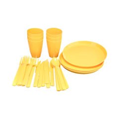 31 Parça Plastik Piknik Seti Sarı
