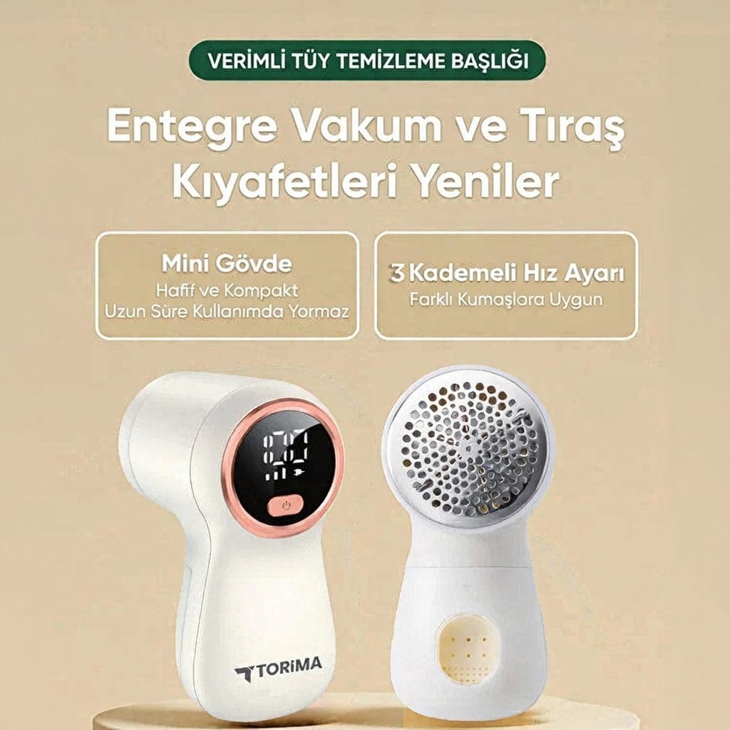 Dijital Ekranlı Şarjlı Tüy Temizleme ve Tiftik Temizleme Makinesi - M118 - Torima