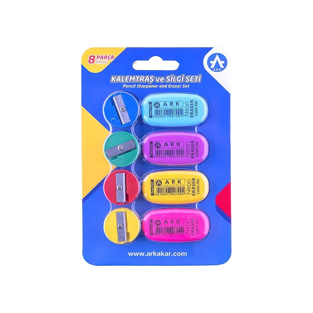 4 Silgi 4 Kalemtıraş Set