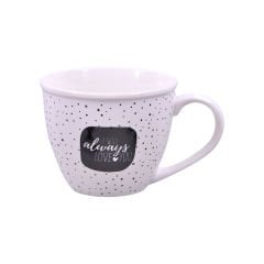Kupa Porselen Siyah/Beyaz (220ml)