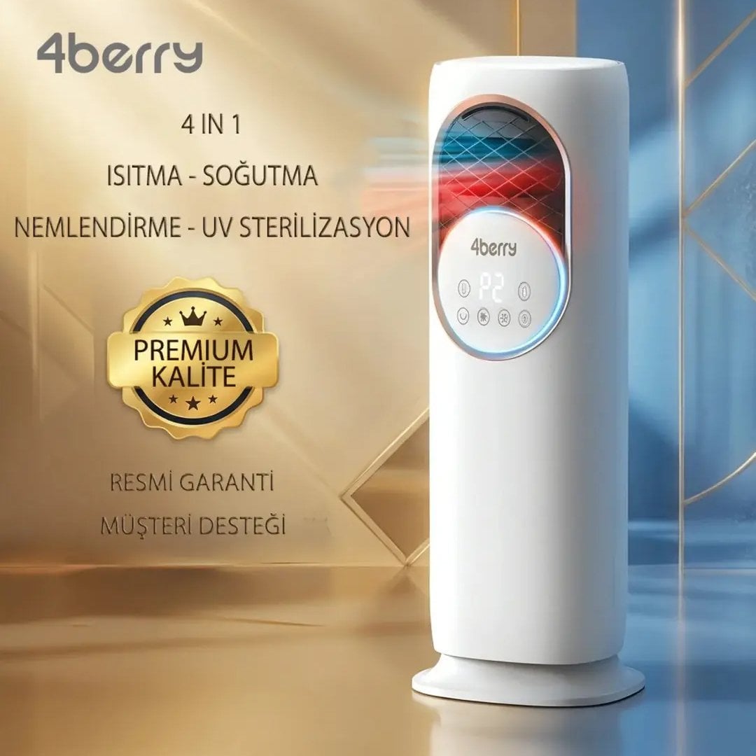 Hava Soğutucu - Isıtıcı - Nemlendirici - Uv Sterilizasyon - 4 in 1 - 4Berry