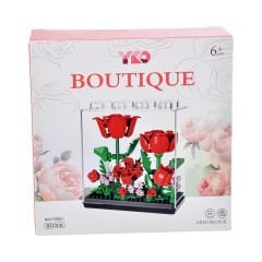 2'li Fanuslu Yapboz Blok Çiçek Model 1