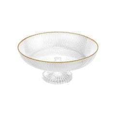 Yaldızlı Ayaklı Cam Kase (30 cm)