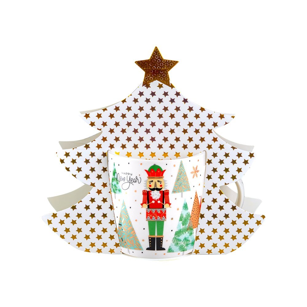 Kupa Porselen 360ml Yılbaşı Kağıtlı