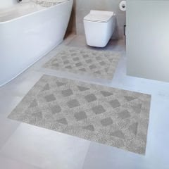 %100 Pamuk Natural 2'li Klozet Takımı - 50x90/50x45