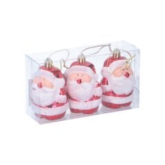 Noel Baba Yılbaşı Süsü 3'lü (9 cm)