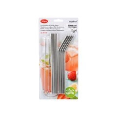 8'li Çelik Pipet Set + 2 Adet Fırça