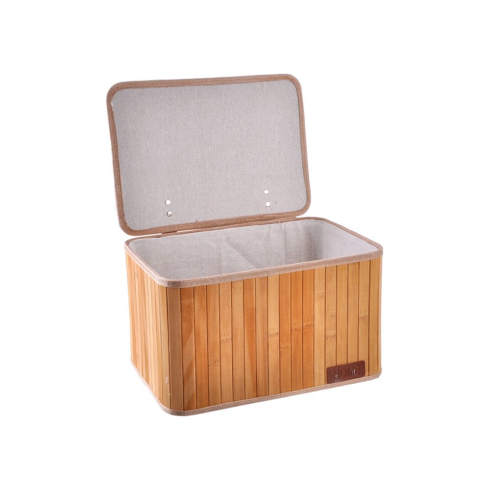 Bambu Sepet Kapaklı Dikdörtgen Hamptons No-2