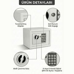 Akıllı Elektronik Kasa – Dijital Şifreli Güvenli Saklama (17EIJ) - 4Berry