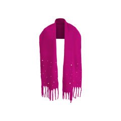 İncili Püsküllü Kadın Şal Pembe